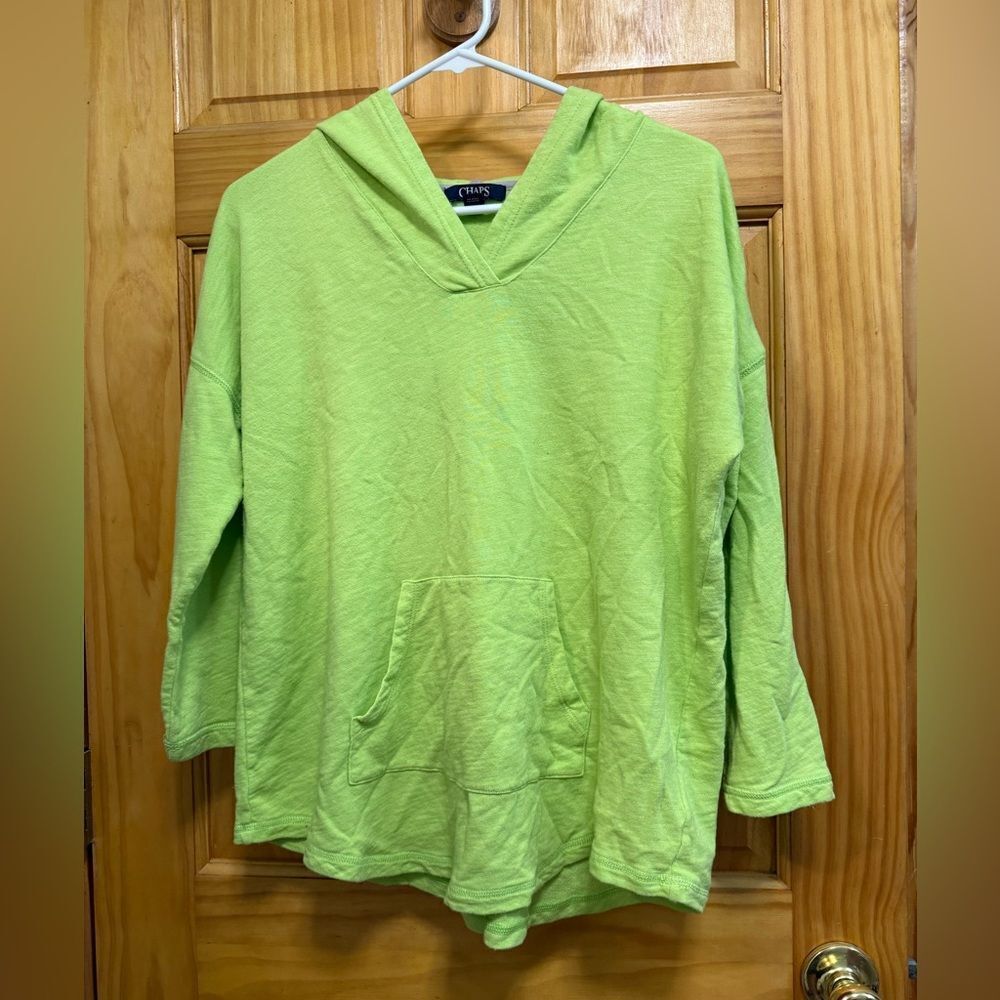 Chaps size XL lime green hooded blouse